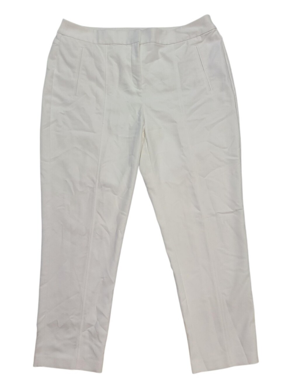 Chico's White Straight-Leg Pull-On Pants